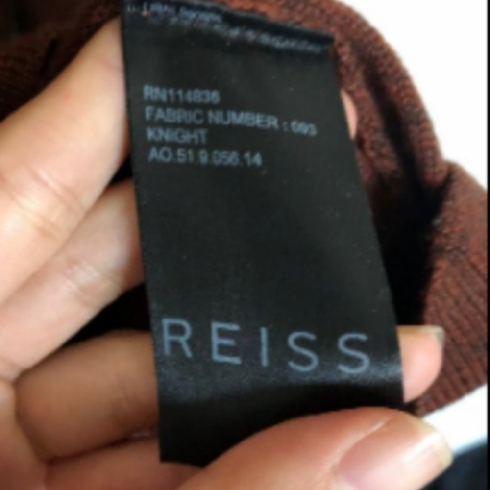 Reiss Mens Wool Blend Knight Knit Sweater Sz M - Picture 3 of 5